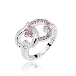 Two Hearts (Pink Crystals)