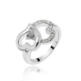 Two Hearts (White crystals)