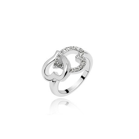 Two Hearts (White crystals)